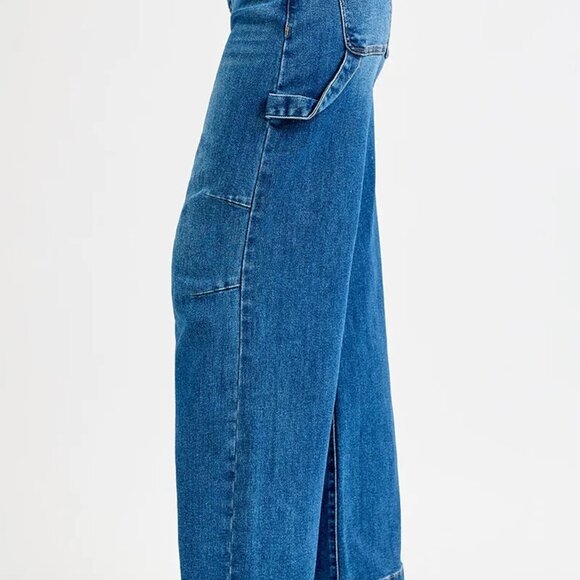 ✨NWT RISEN Full Size High Rise Wide Leg Patch Detailed Jeans Plus Size - Picture 4 of 7